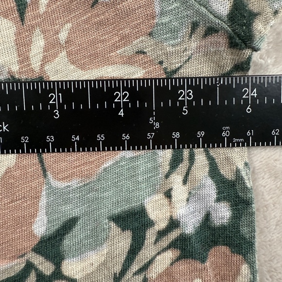 Maeve Anthropologie Blouse Womens Large Floral Print Linen Puff Sleeve Top - Picture 9 of 14